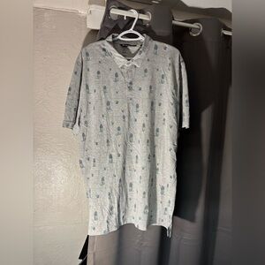 Travis Mathew Gray Polo with Blue and Green Accents